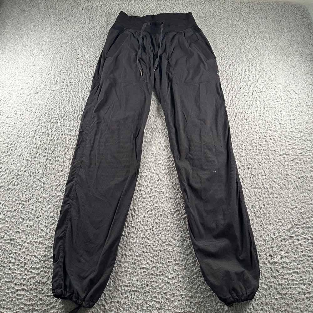 Lululemon Dance Studio Pants Womens 2 Black Mid‎ Rise Full Length Yoga Workout